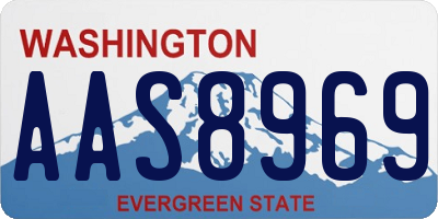 WA license plate AAS8969