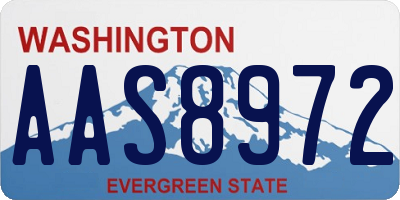 WA license plate AAS8972