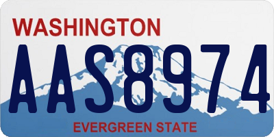 WA license plate AAS8974