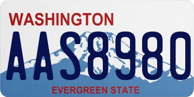 WA license plate AAS8980