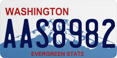WA license plate AAS8982