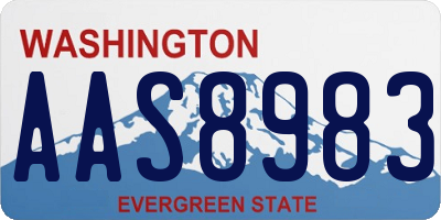 WA license plate AAS8983