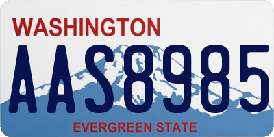 WA license plate AAS8985