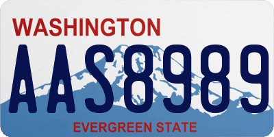 WA license plate AAS8989