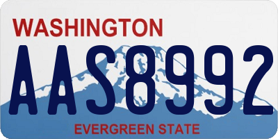WA license plate AAS8992