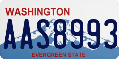 WA license plate AAS8993