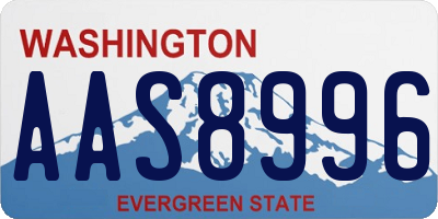 WA license plate AAS8996