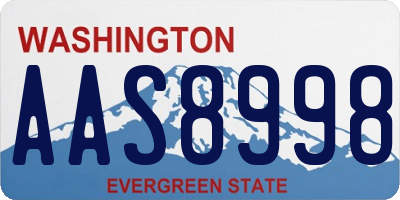 WA license plate AAS8998