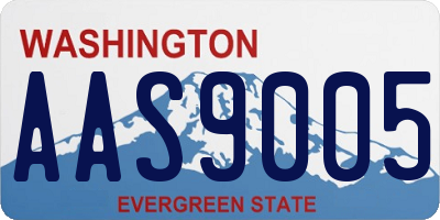 WA license plate AAS9005