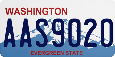 WA license plate AAS9020