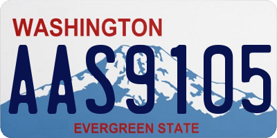 WA license plate AAS9105