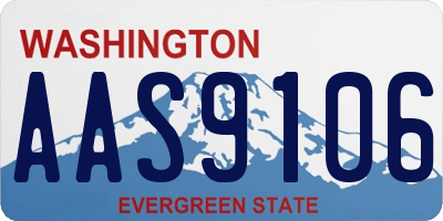 WA license plate AAS9106