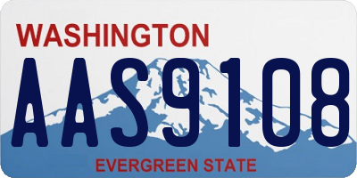 WA license plate AAS9108