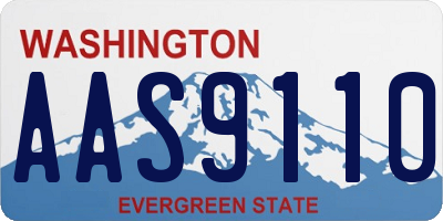 WA license plate AAS9110