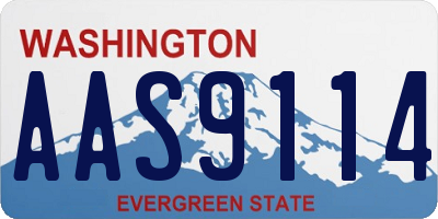 WA license plate AAS9114