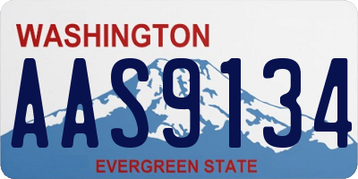 WA license plate AAS9134