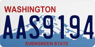 WA license plate AAS9194