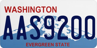 WA license plate AAS9200