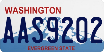 WA license plate AAS9202