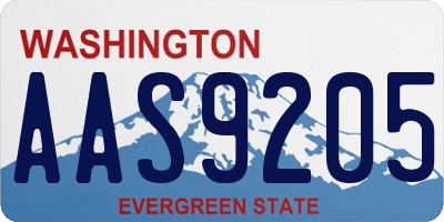 WA license plate AAS9205