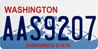 WA license plate AAS9207