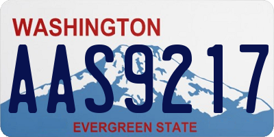 WA license plate AAS9217