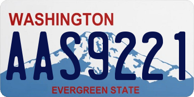WA license plate AAS9221