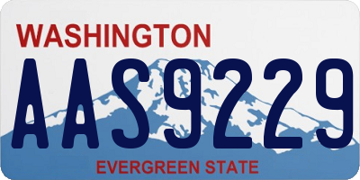 WA license plate AAS9229