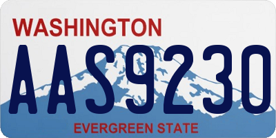 WA license plate AAS9230