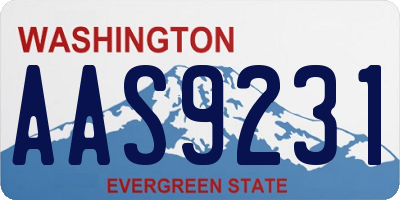 WA license plate AAS9231