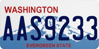 WA license plate AAS9233