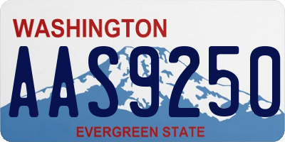 WA license plate AAS9250