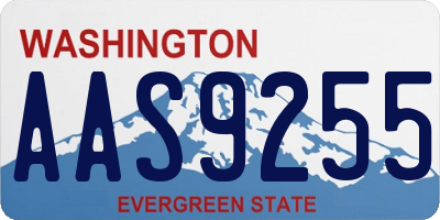 WA license plate AAS9255