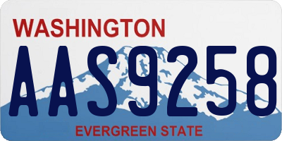 WA license plate AAS9258