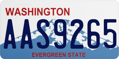 WA license plate AAS9265