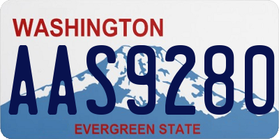 WA license plate AAS9280