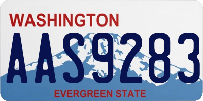 WA license plate AAS9283