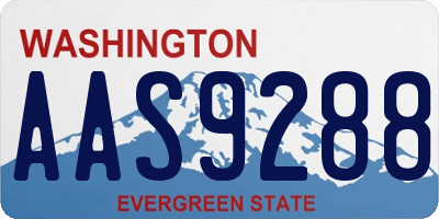 WA license plate AAS9288