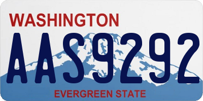 WA license plate AAS9292