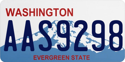 WA license plate AAS9298