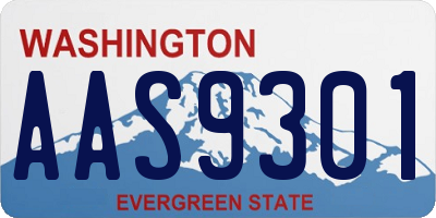 WA license plate AAS9301