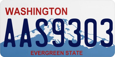 WA license plate AAS9303