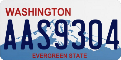 WA license plate AAS9304
