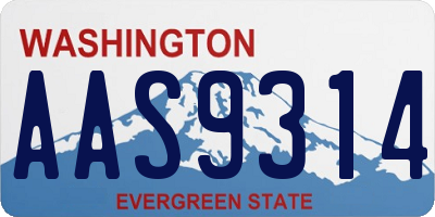 WA license plate AAS9314