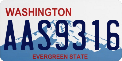 WA license plate AAS9316