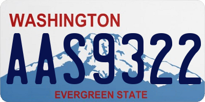 WA license plate AAS9322