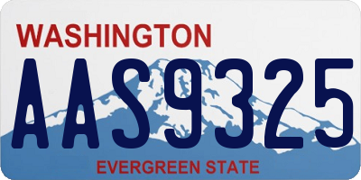 WA license plate AAS9325