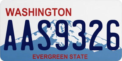 WA license plate AAS9326