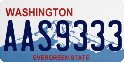 WA license plate AAS9333