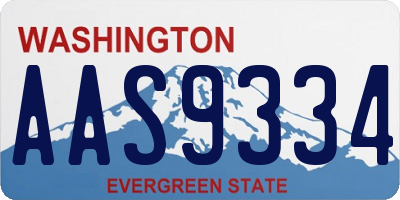 WA license plate AAS9334